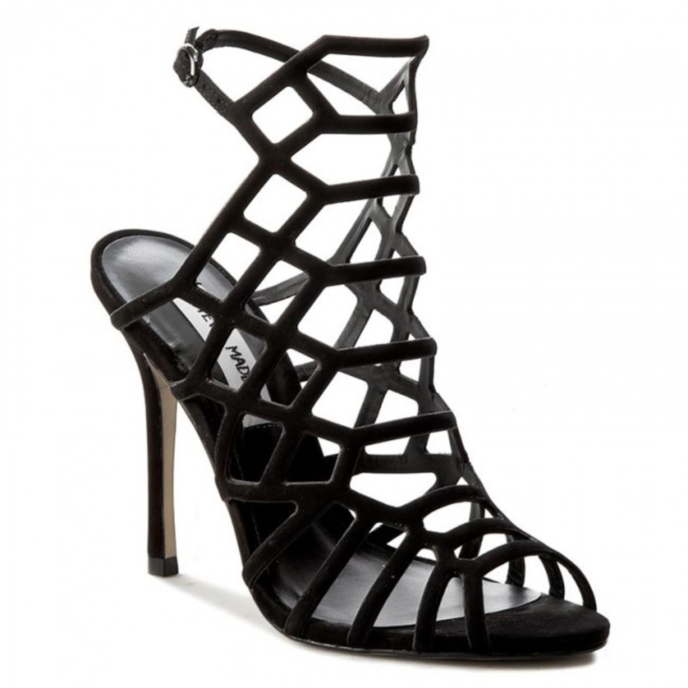 Steve Madden SLITHUR 5.5 Black Heeled Sandal